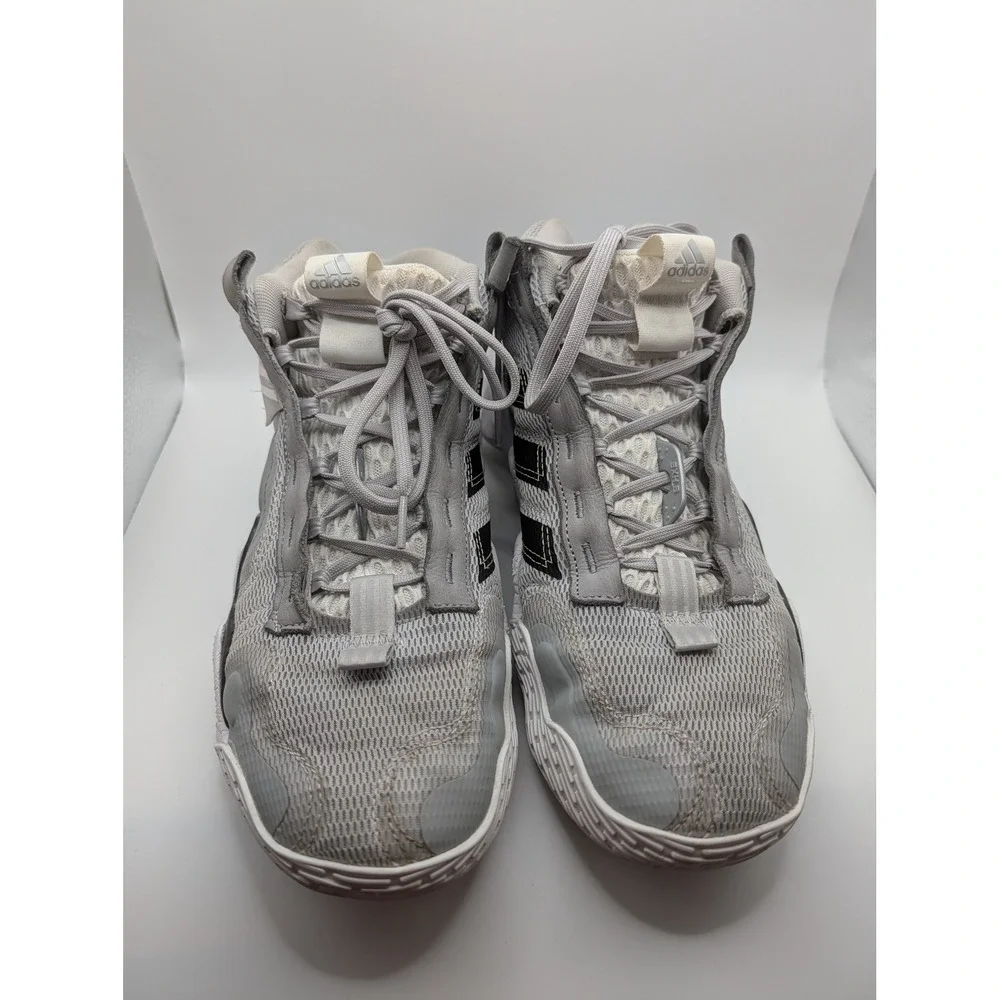 Adidas Exhibit B Mid Basketball Shoes Gray White Mens Size 11 AGY8983